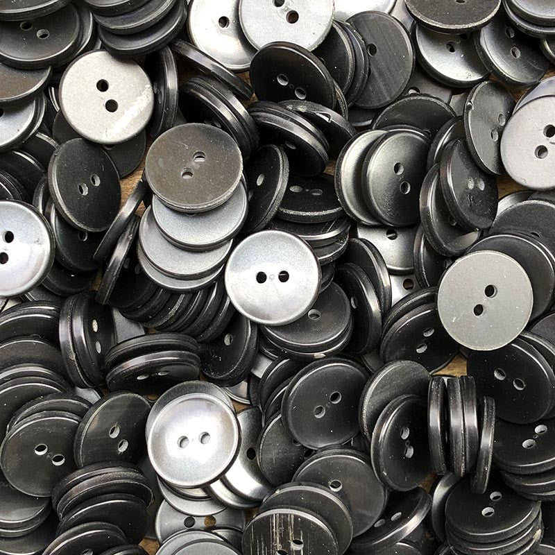 Bouton Gris Noir 14mm 1960