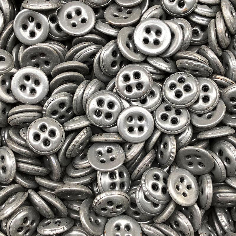 bouton ancien métal métallique gris creux 13mm 1940 militaire armée française
