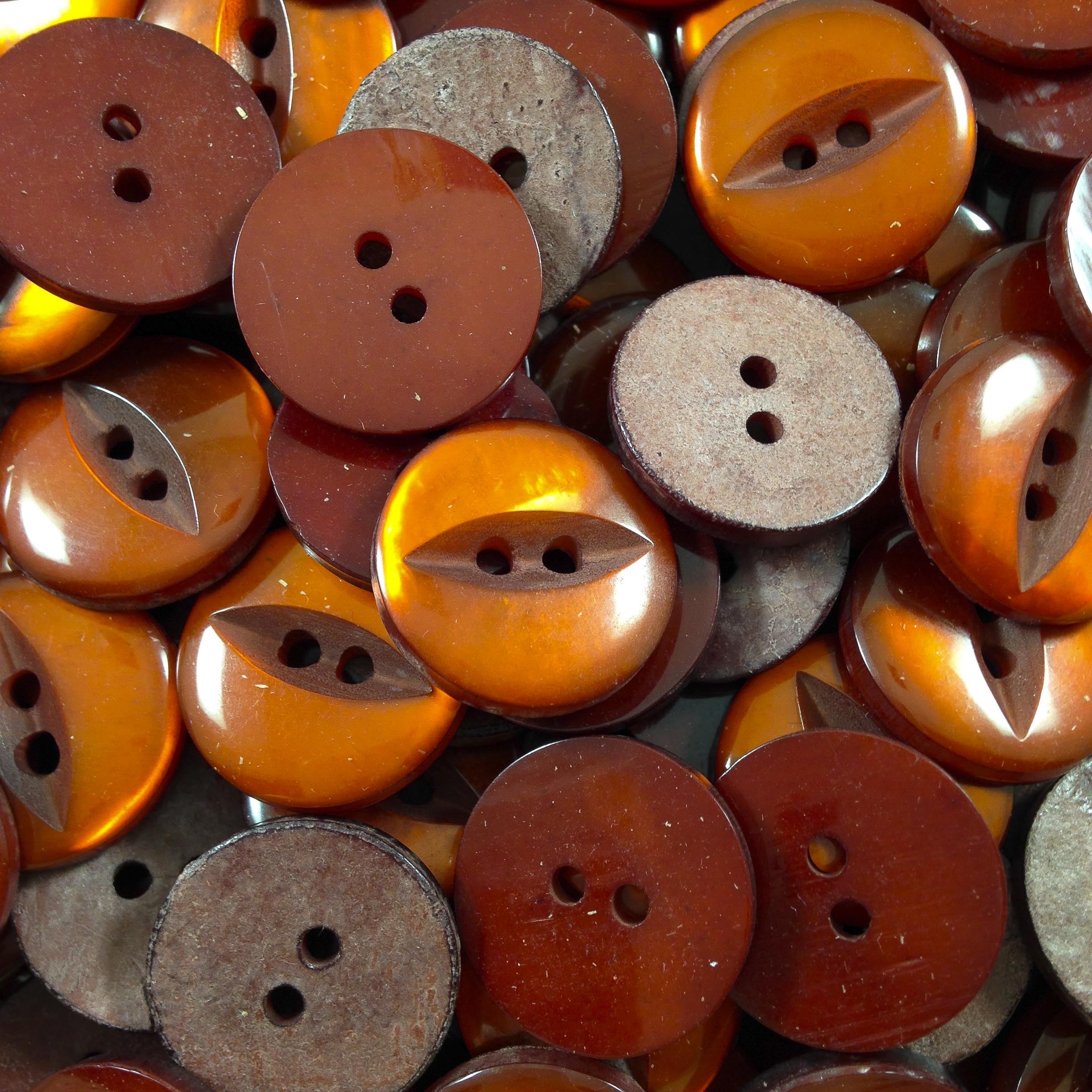 Bouton Oeil Rouge Orangé 18mm 1960 N°1