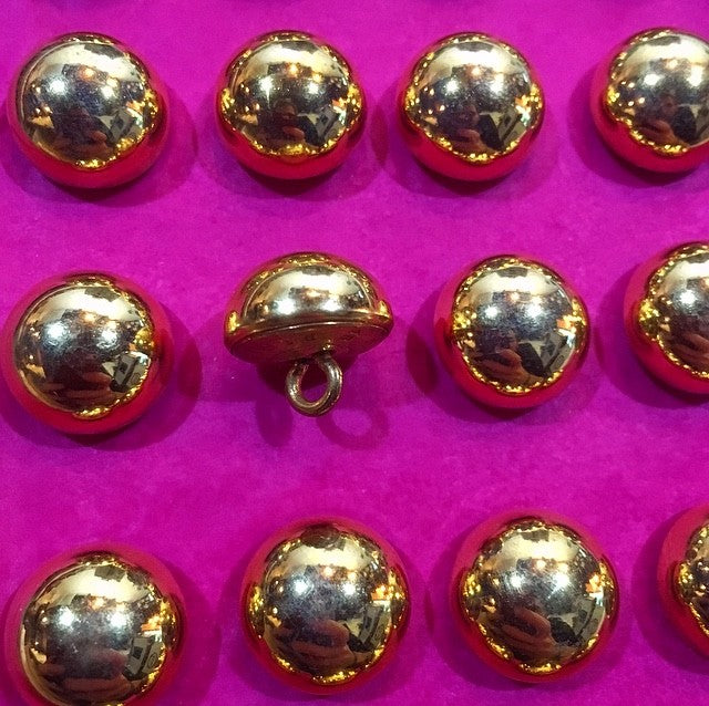 bouton militaire ancien demi grelot vintage plaqué or doré 15mm 1900 parade armée