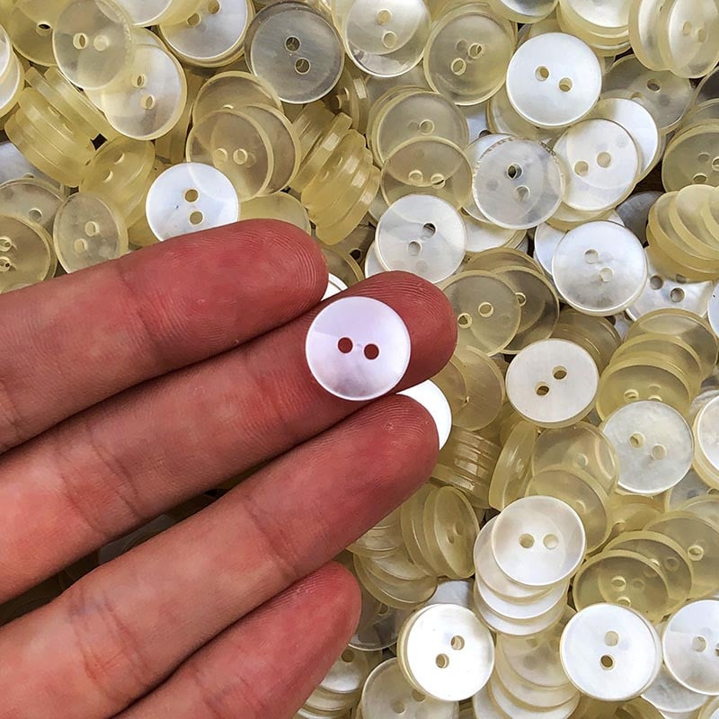 Bouton Transparent Jaune 14mm 1960
