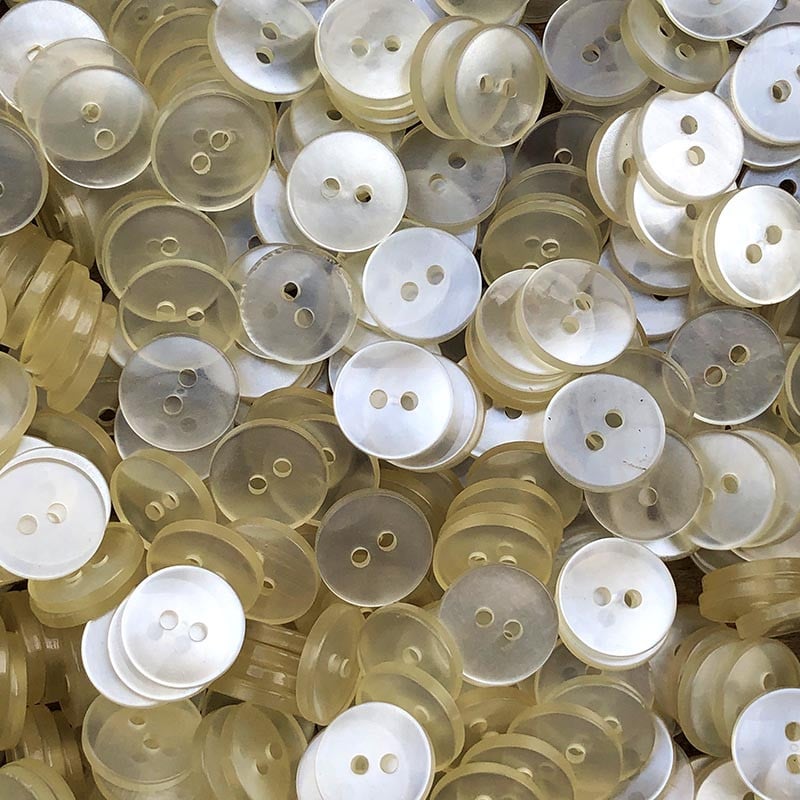 Bouton Transparent Jaune 14mm 1960