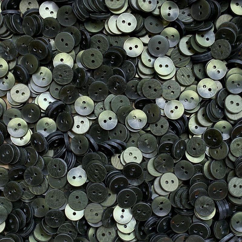 Bouton Vert Olive 11mm 1970