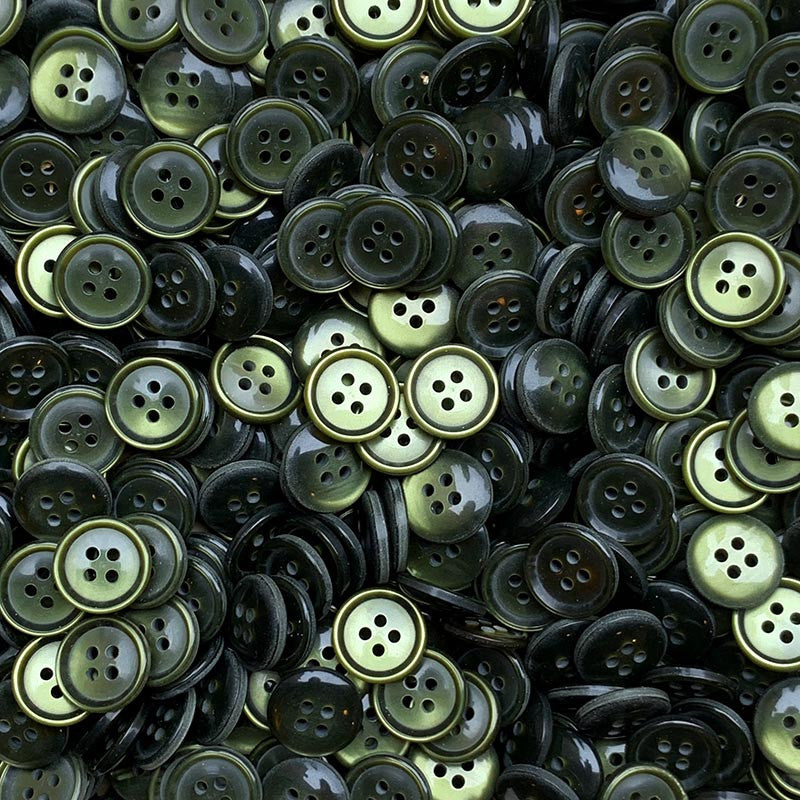 Olive Green Button 15mm 1970
