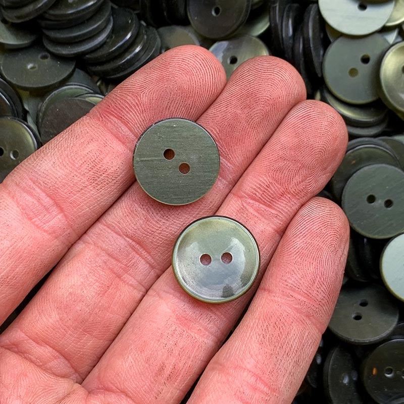 Bouton Vert Olive 18mm 1970