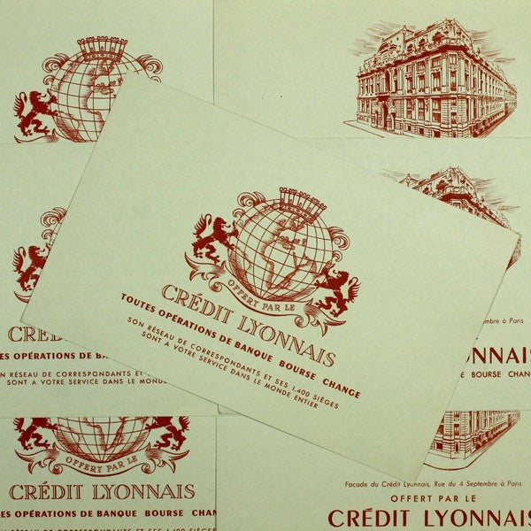buvard publicitaire ancien crédit lyonnais lcl banque illustration 1950 1960