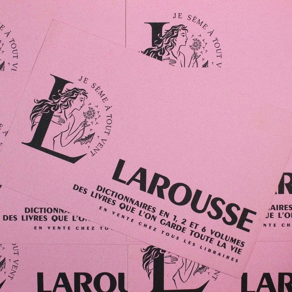 buvard publicitaire ancien illustration 1950 1960 larousse dictionnaire