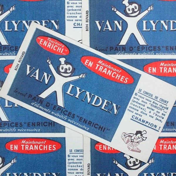 buvard publicitaire ancien illustration 1950 1960 pain epices van lynden