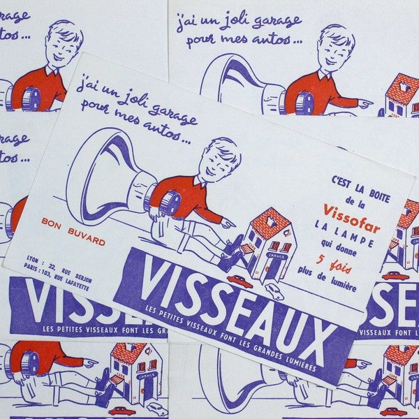 buvard publicitaire ancien visseaux ampoule illustration 1950 1960
