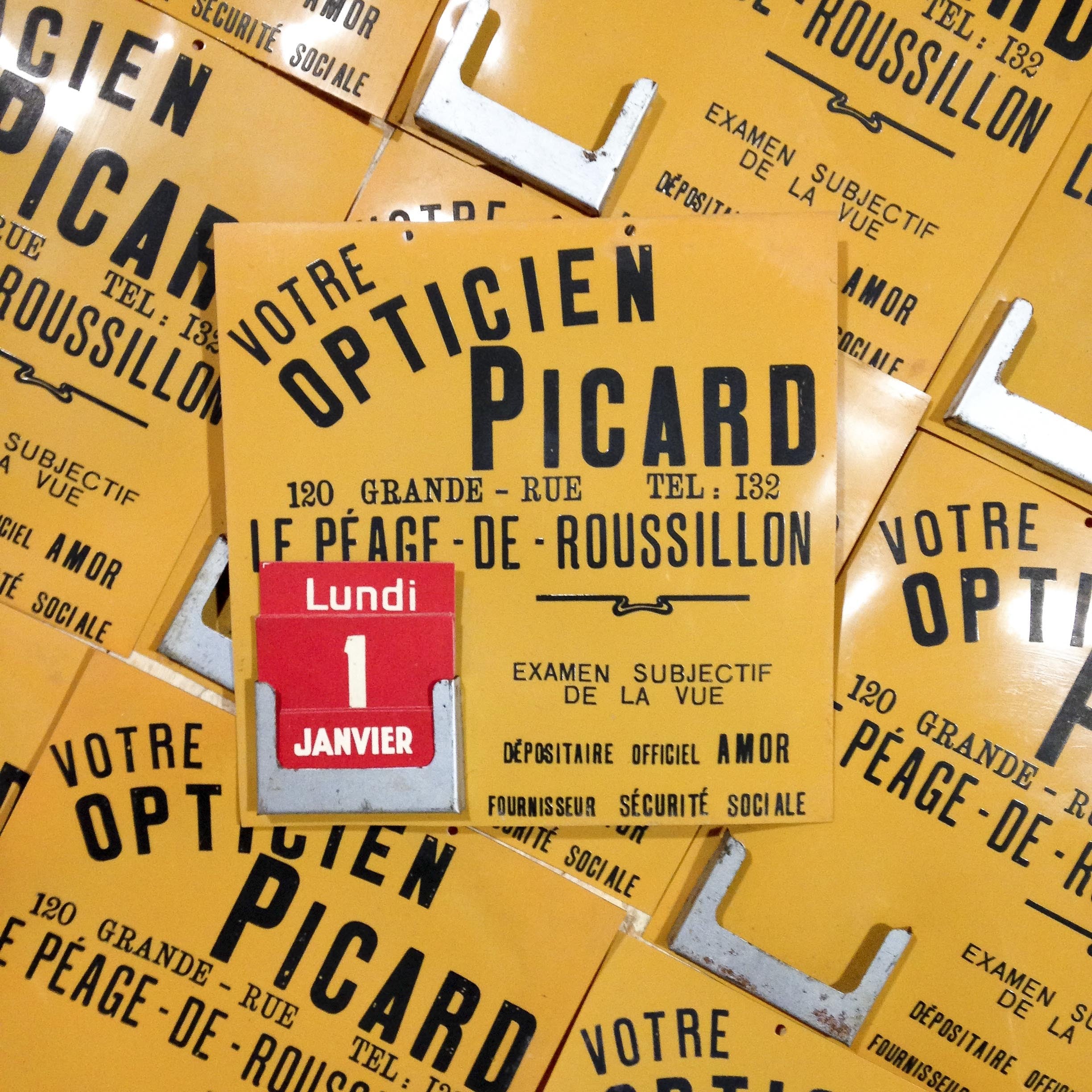calendrier opticien glacoide ancien vintage picard 1950