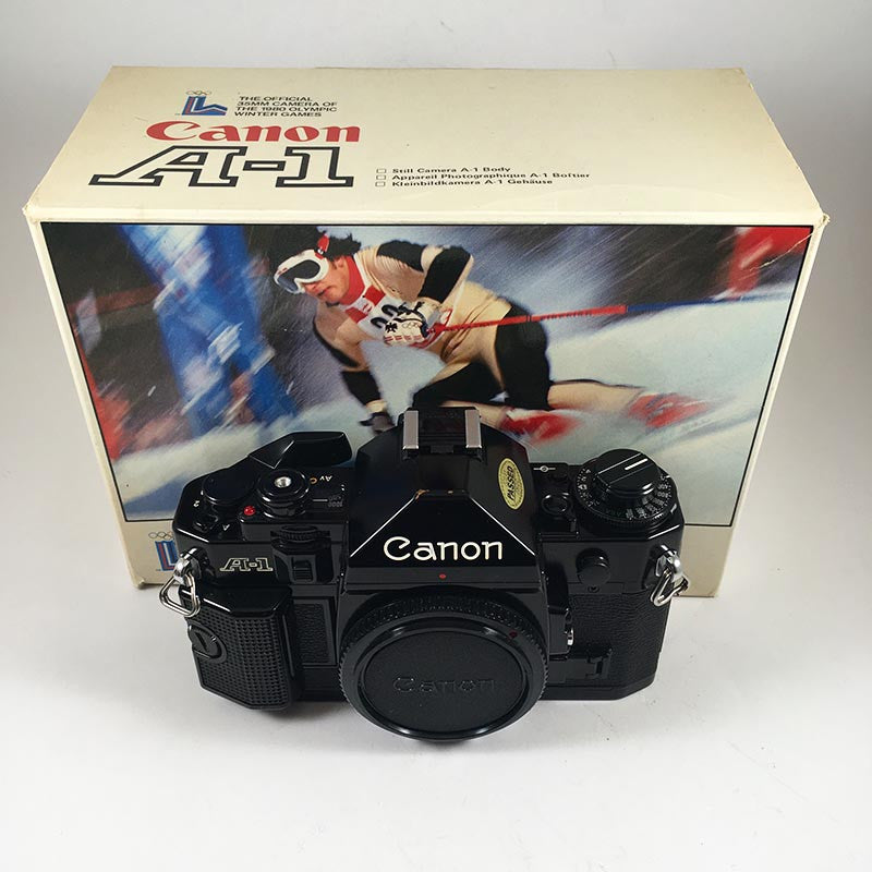 canon a1 ancien appareil reflex 35mm 135 boxed body mint emballé 1980 jeux olympiques
