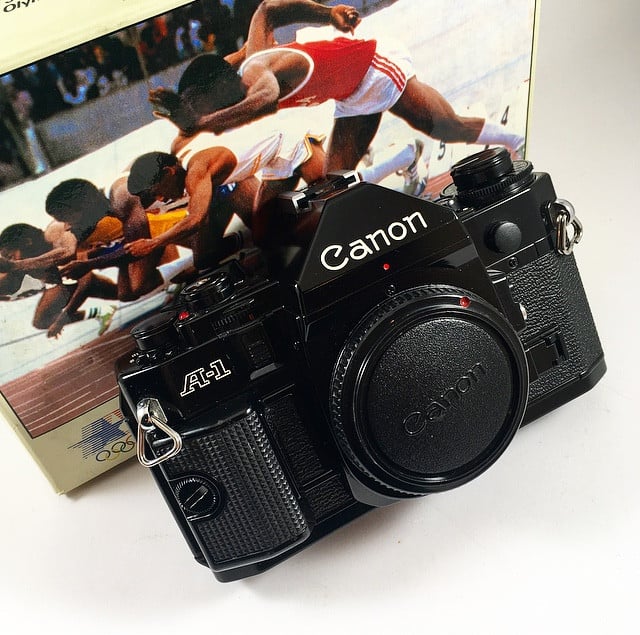 canon a1 ancien appareil reflex 35mm 135 boxed body mint emballé 1984 jeux olympiques