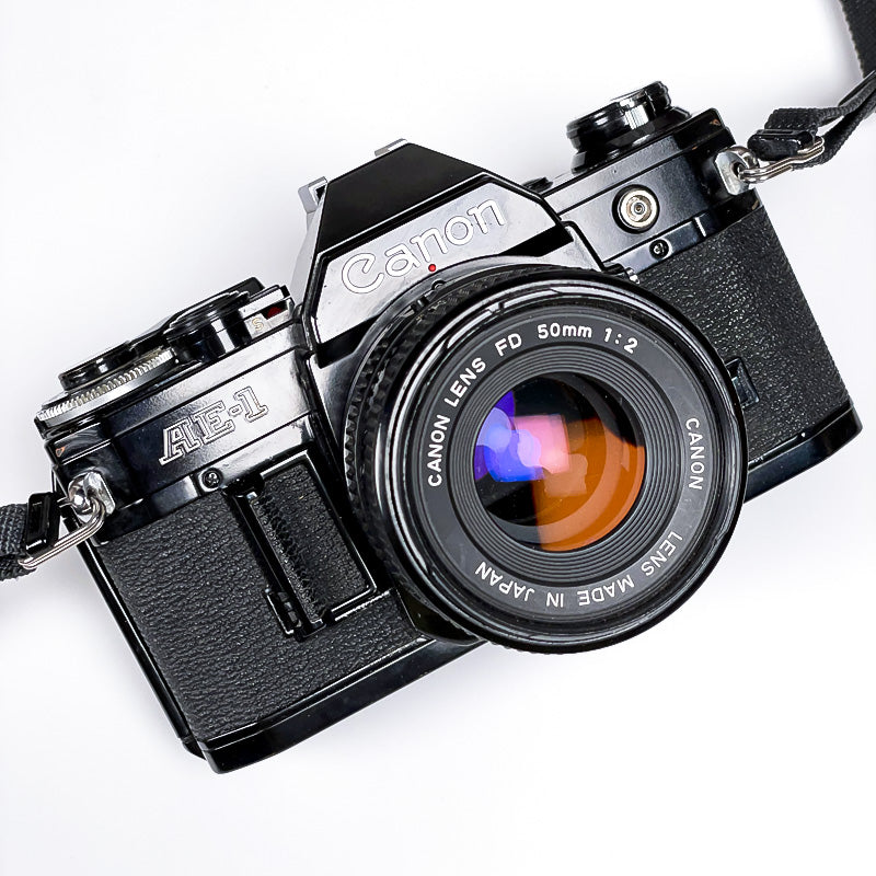 canon ae-1 noir 50mm 2 ancien vintage photo photographie argentique pellicule film reflex appareil fd 35mm 135 24x36