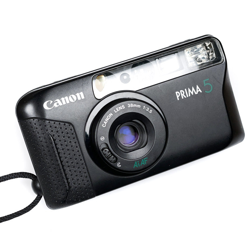 canon prima 5 38mm 3.5 compact point and shoot argentique pellicule film photo photographie ancien vintage automatique flash 35mm 24x36 135