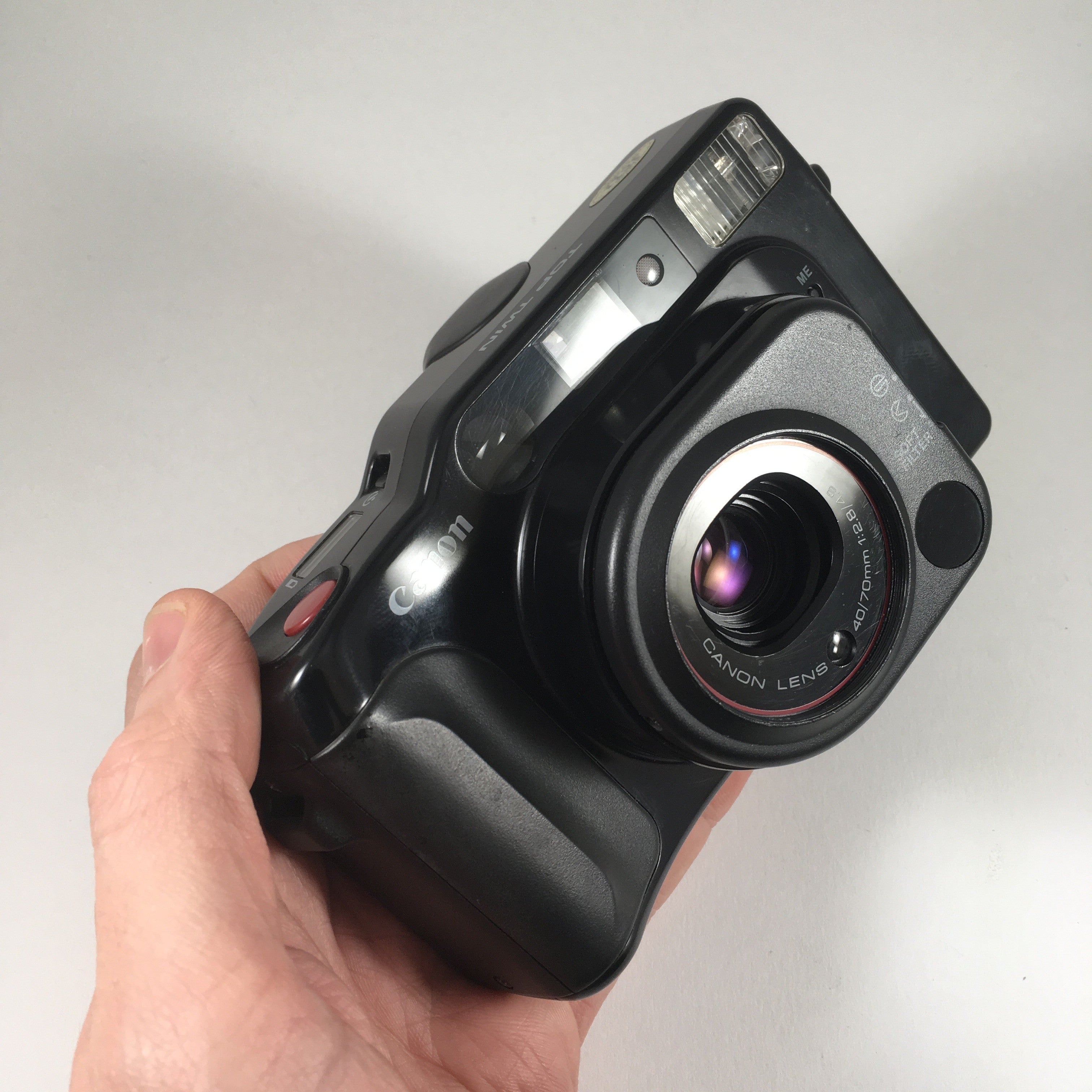 canon top twin toptwin autofocus point and shoot compact argentique appareil film pellicule 1986 40mm 70mm