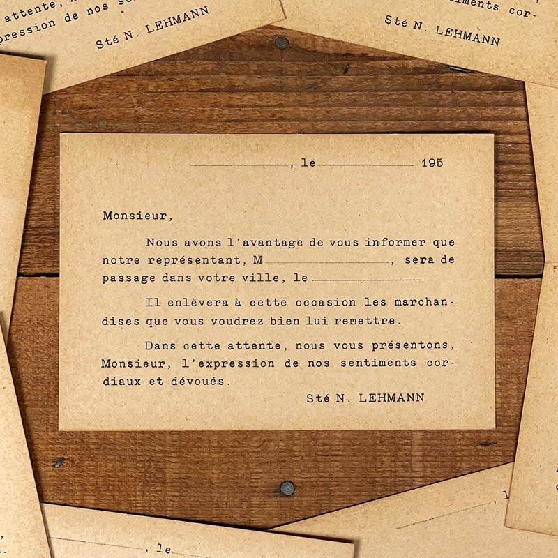 carte représentant acheteur tanneur tannerie 1950 france lettre commerce société lehmann