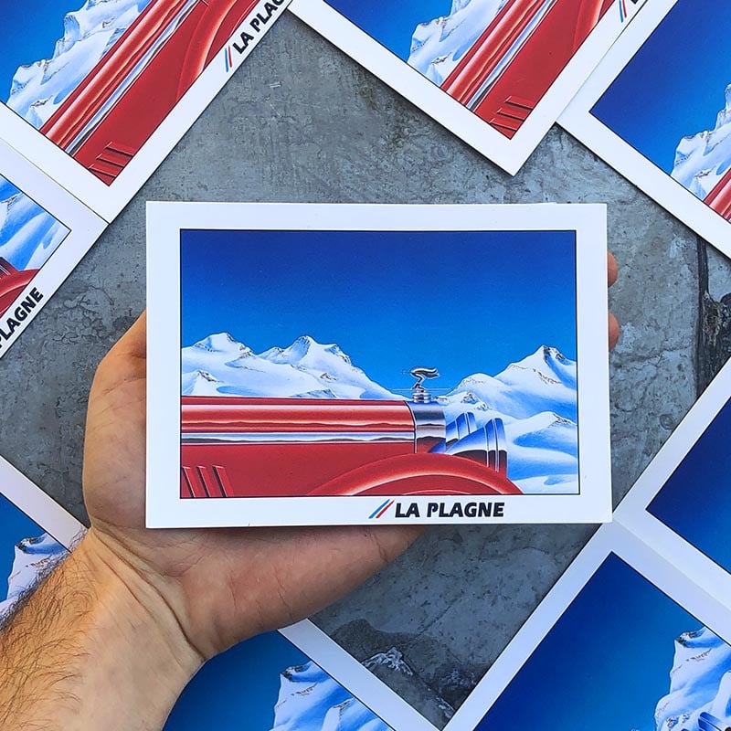 carte postale station de ski snow la plagne savoie sport hiver 1990 1992 ancien vintage
