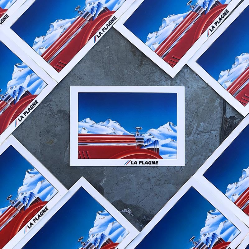carte postale station de ski snow la plagne savoie sport hiver 1990 1992 ancien vintage