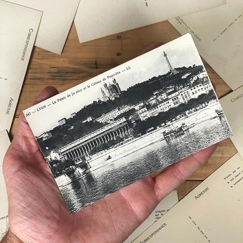 carte postale lyon ancienne lyonnaise noir et blanc 1900 1920 palais de justice côteau de fourvière