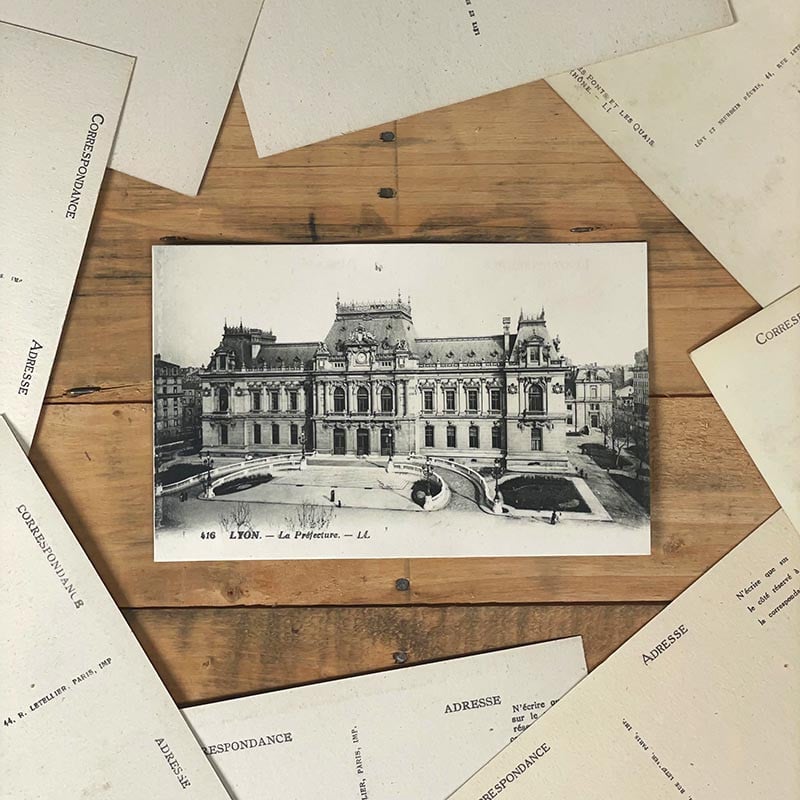 carte postale lyon ancienne lyonnaise noir et blanc 1900 1920 le préfecture