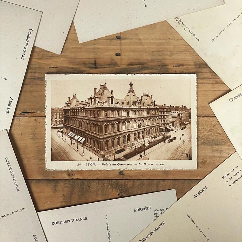 carte postale lyon ancienne lyonnaise noir et blanc 1900 1920 palais du commerce