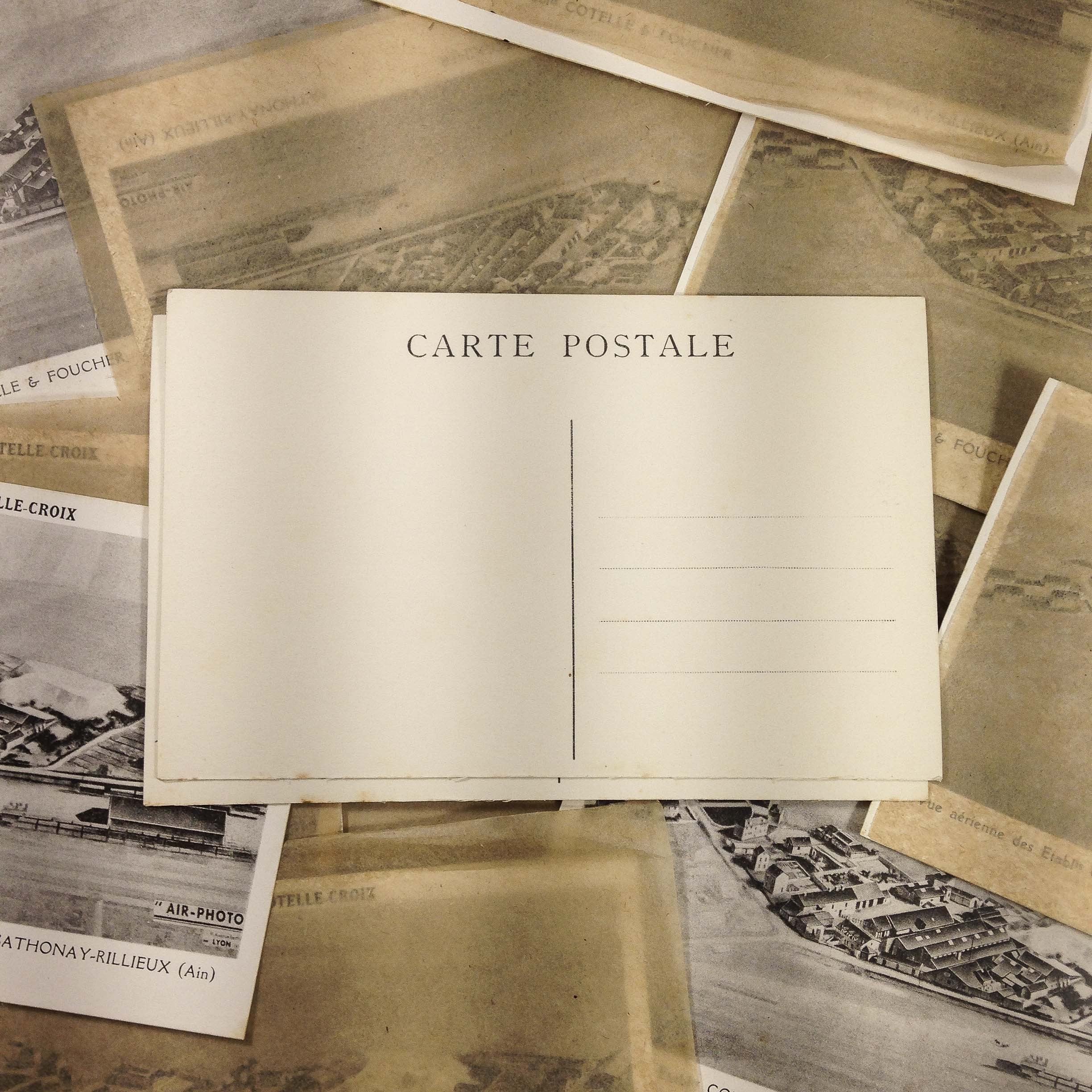 carte postale papier ancien vintage catelle croix javel vue aérienne épicerie 1960