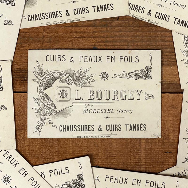 carte de visite tanneur tannerie 1900 france lettre commerce l bourgey isère morestel