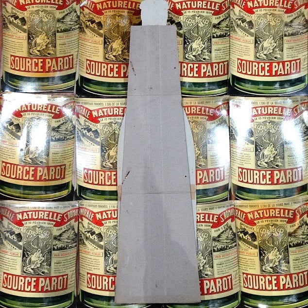 carton publicitaire bouteille pub source parot boisson bistrot bar vintage imprimerie 1930