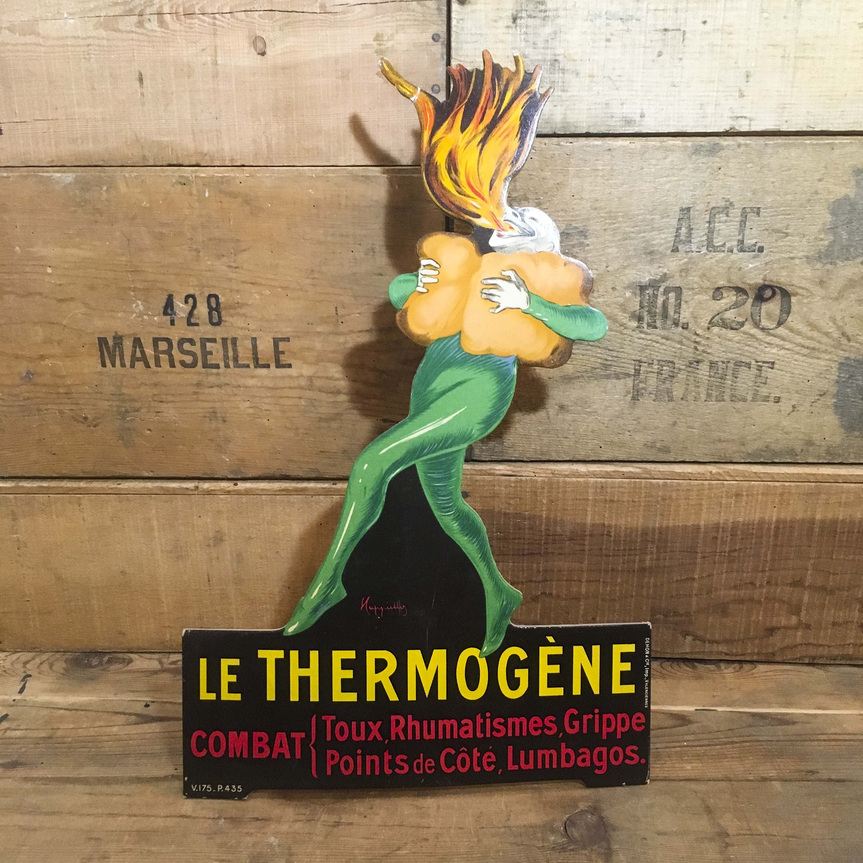 le thermogène présentoir carton boutique ancien vintage pharmacie illustration cappiello 1930