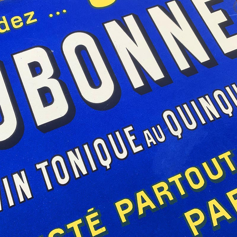 affiche carton publicitaire un dubonnet ancien vintage épicerie 1930 1920 alcool bar bistrot bleu vin