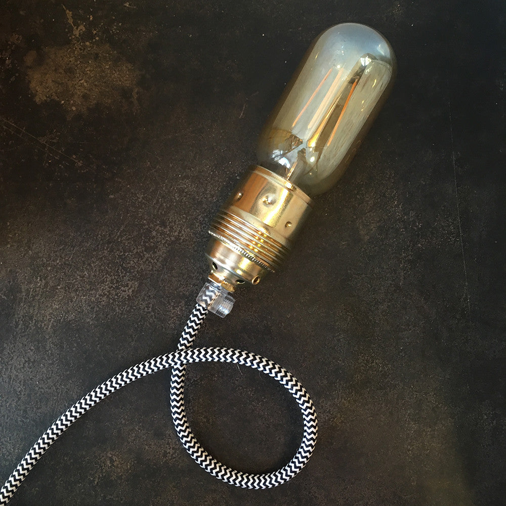 cable electrique couleur fil textile vintage tissu chevron noir blanc rond coloré luminaire lampe