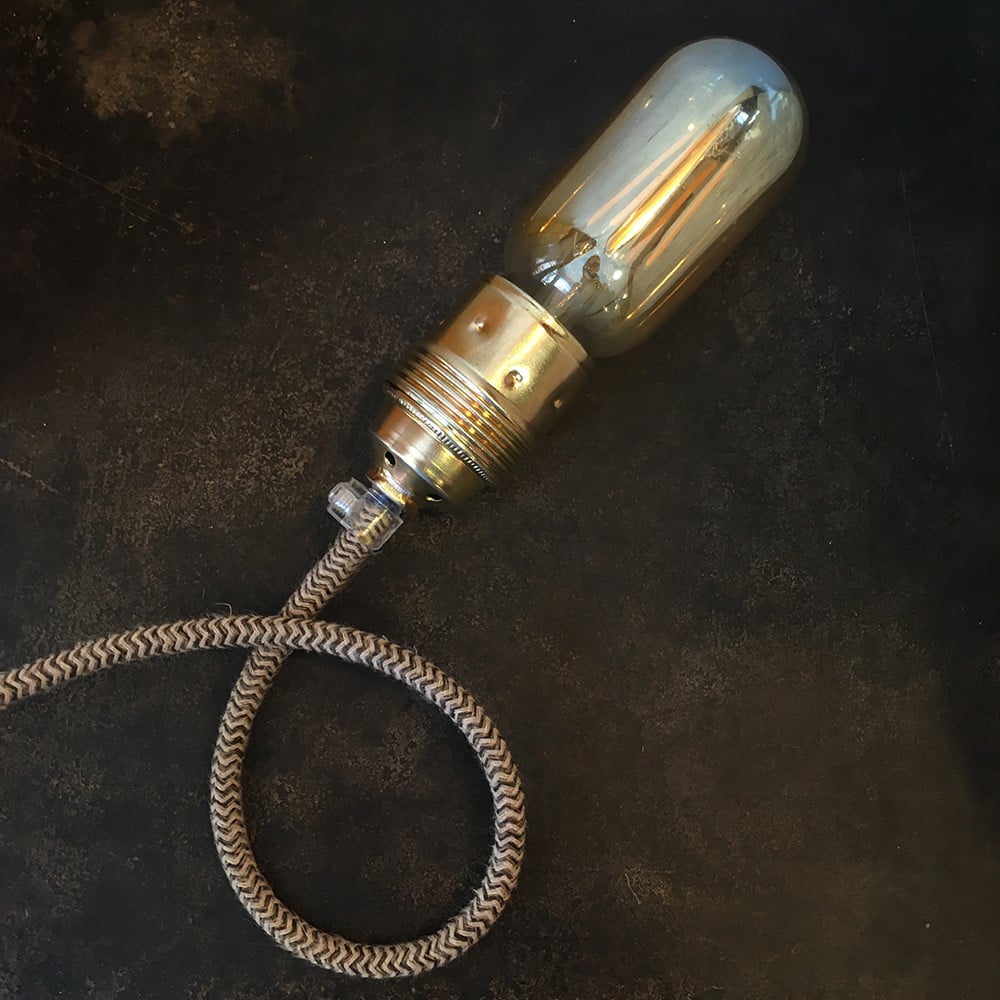 cable electrique couleur fil textile vintage tissu chevron sable rond coloré luminaire lampe