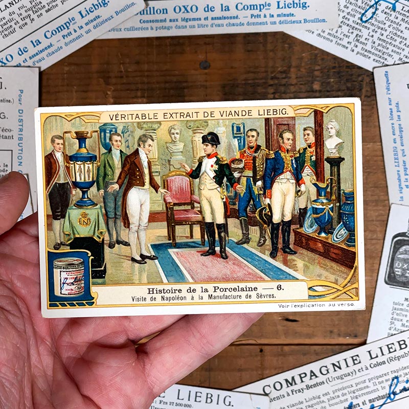 image chromo ancienne illustration vintage liebig extrait 1900 1890 1910 collection Histoire de la Porcelaine