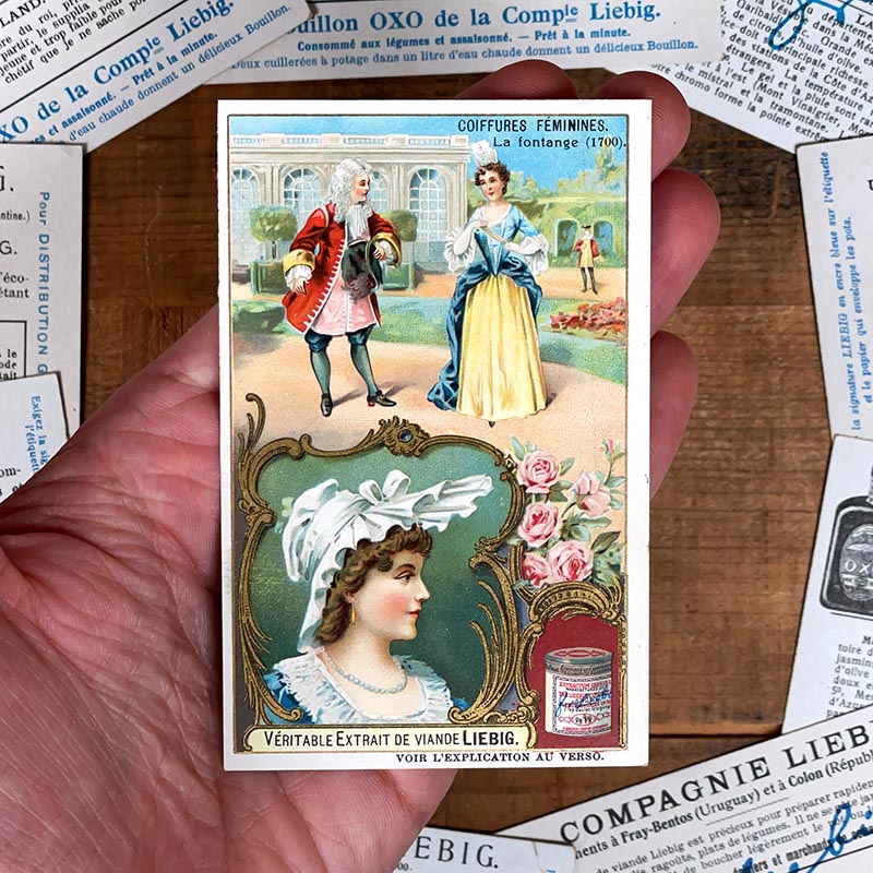 image chromo ancienne illustration vintage liebig extrait 1900 1890 1910 collection coiffures féminines