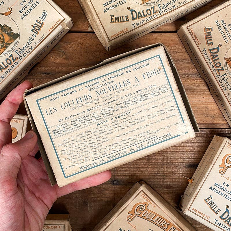boite coffret carton e daloz dôle poudre couleur sachet jura 1900 1920