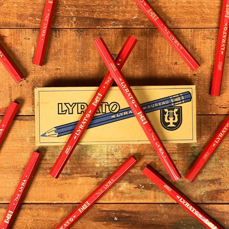 crayon bicolore lyrato à papier ancien baignol et farjon 1950 1940 papeterie ancienne bureau école