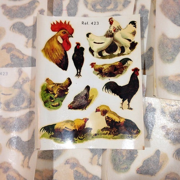 Décalcomanie Coqs et Poules n°70