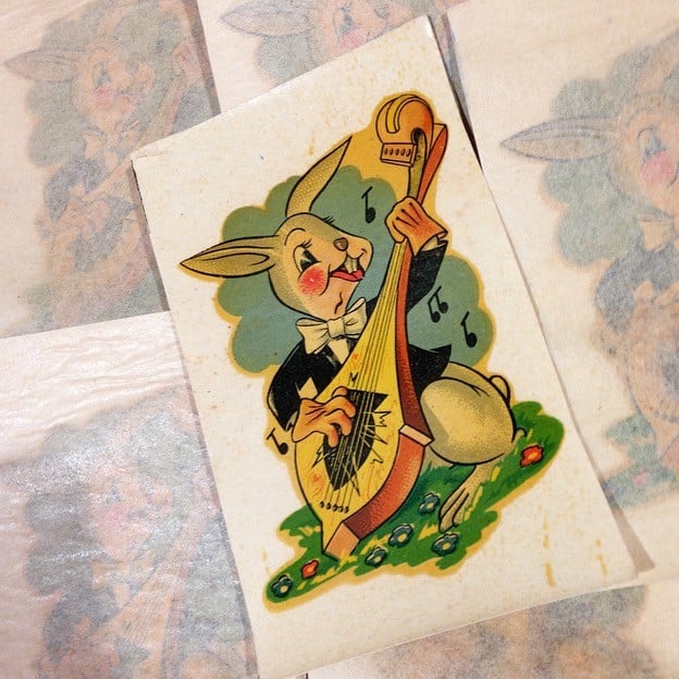Décalcomanie Lapin Musicien n°55