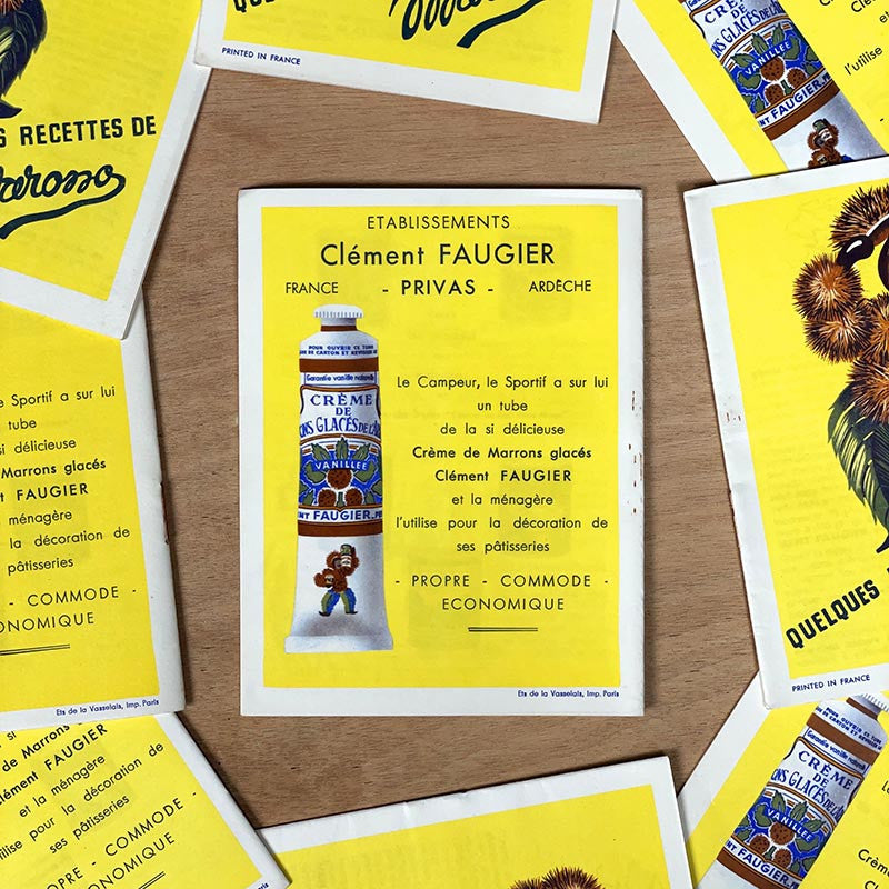 dépliant livret publicitaire crème de marrons clément faugier 1960 recettes ardèche