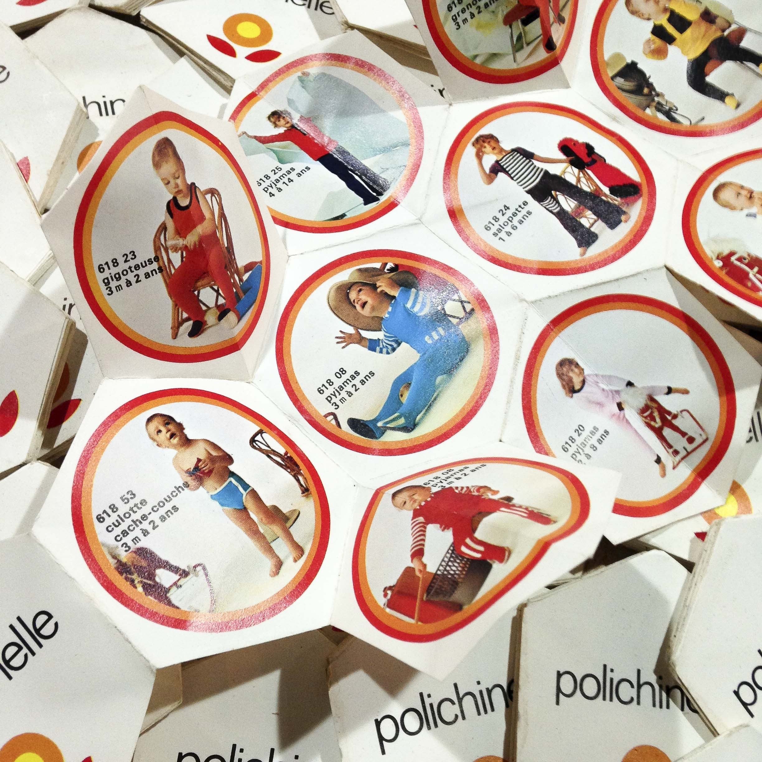 dépliant publicitaire ancien vintage papier polichinelle enfant bébé épicerie 1970
