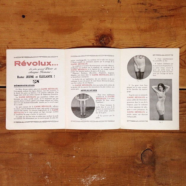 dépliant publicitaire révolux gaines modernes mercerie ancienne vintage 1950 papier