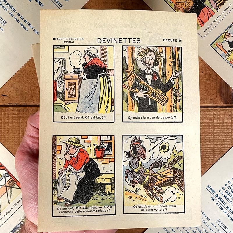 feuille devinettes ancienne laboratoires 1940 1950 docteur ducray dr cuisine image d'epinal illustration illustré