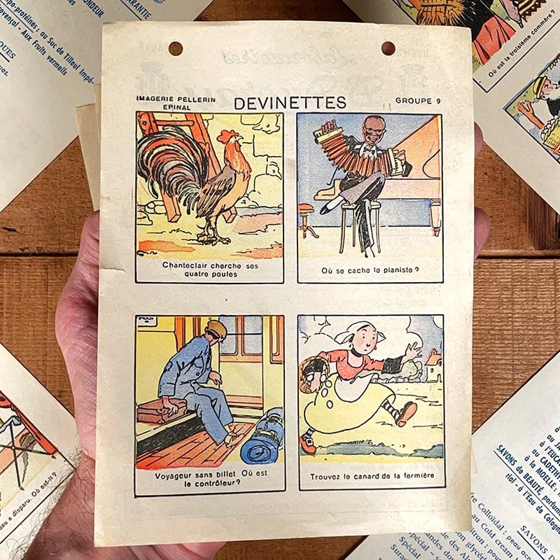 feuille devinettes ancienne laboratoires 1940 1950 docteur ducray dr cuisine image d'epinal illustration illustré