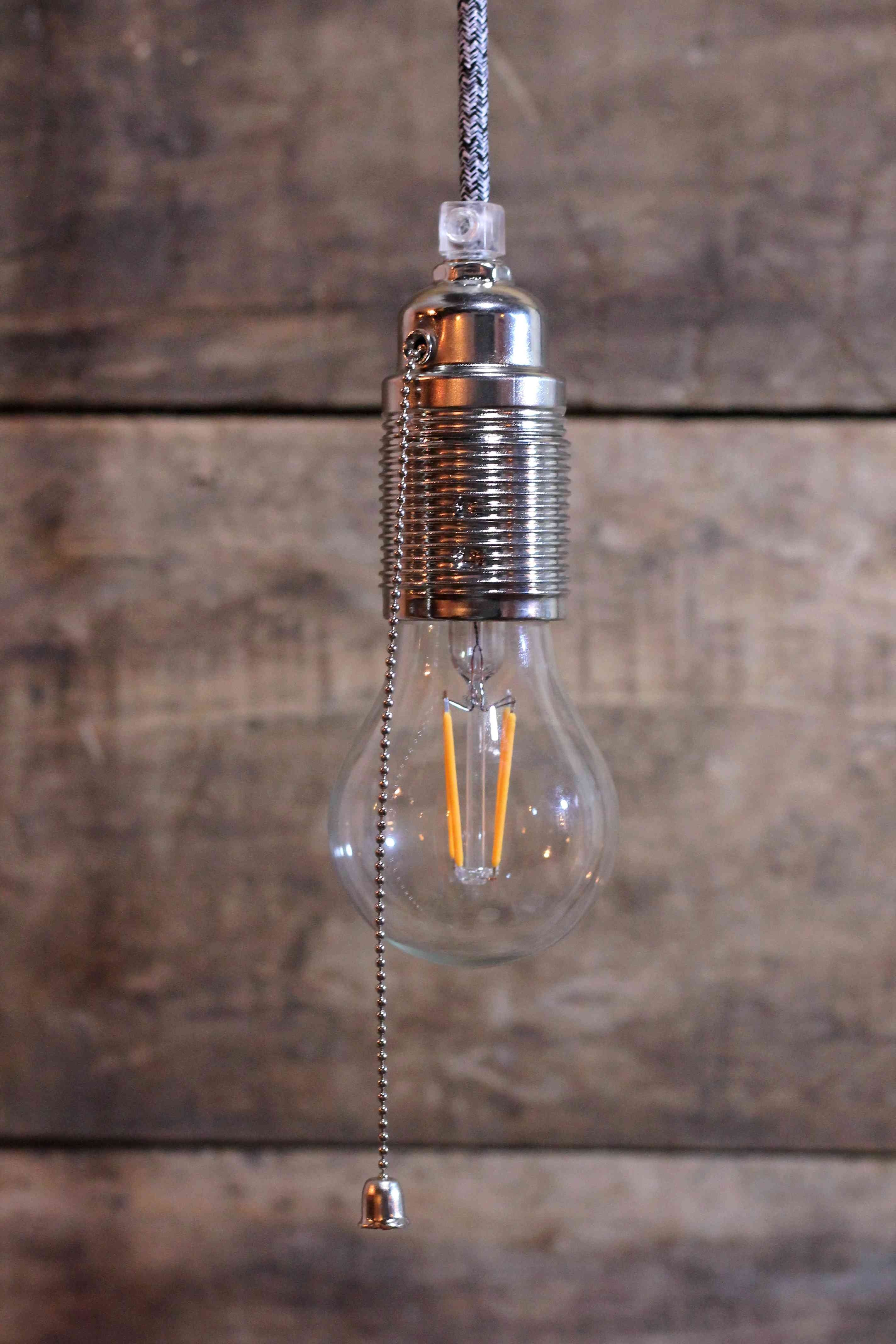 douille avec interrupteur nickel E27 vintage