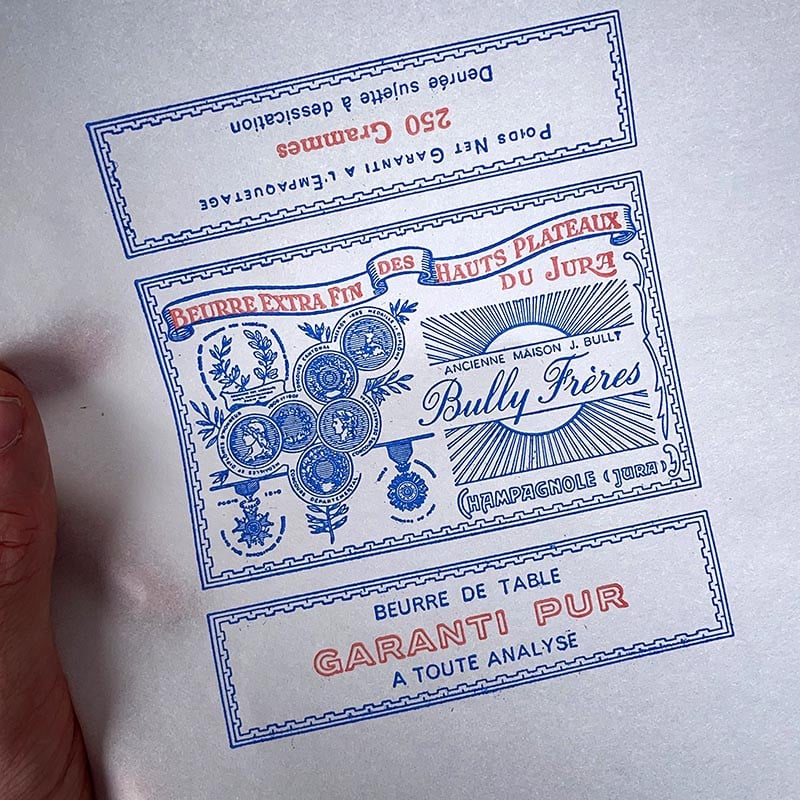papier d'emballage beurre plateaux du jura bully frères papier vintage ancien 1930