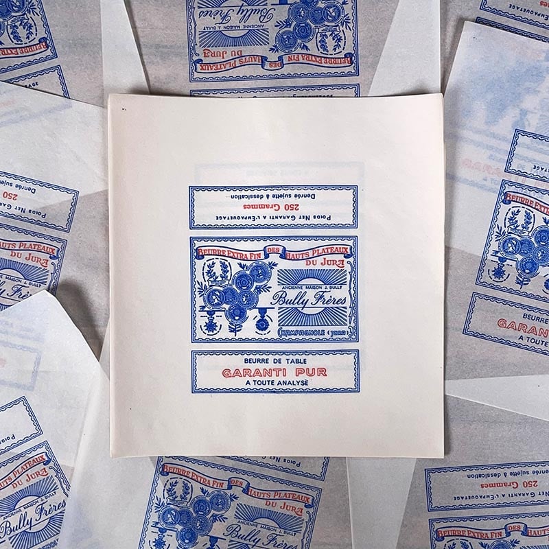 papier d'emballage beurre plateaux du jura bully frères papier vintage ancien 1930