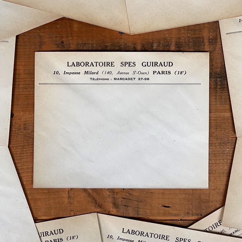enveloppe à entête ancienne d'un ancien laboratoire spes guiraud paris 18eme 1930