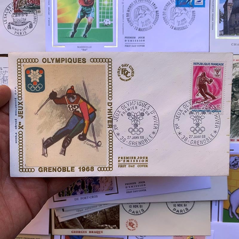 enveloppe premier jour d'édition timbre sortie officielle la poste ancienne vintage 1960 1970 1980 1990 france