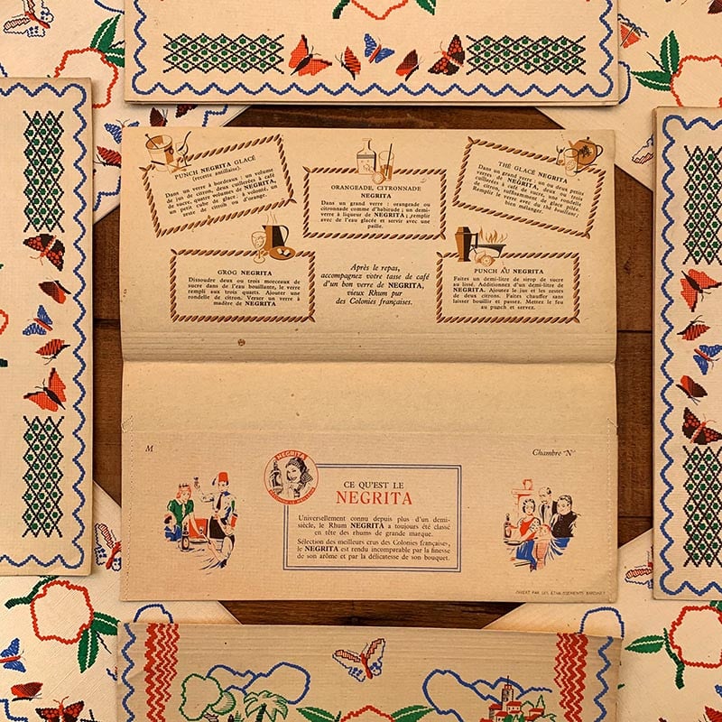 enveloppe papier rhum negrita bardinet ancien vintage imprimerie 1950 1960 hotel épicerie