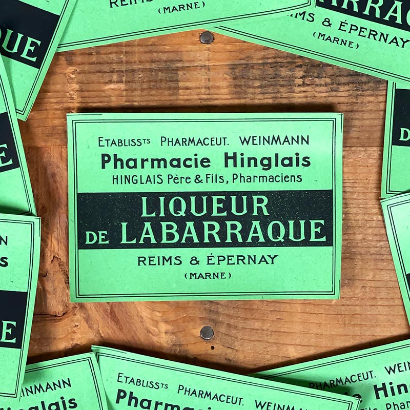 étiquette ancienne pharmacie hinglais epernay marne 1930 1940 liqueur de labarraque